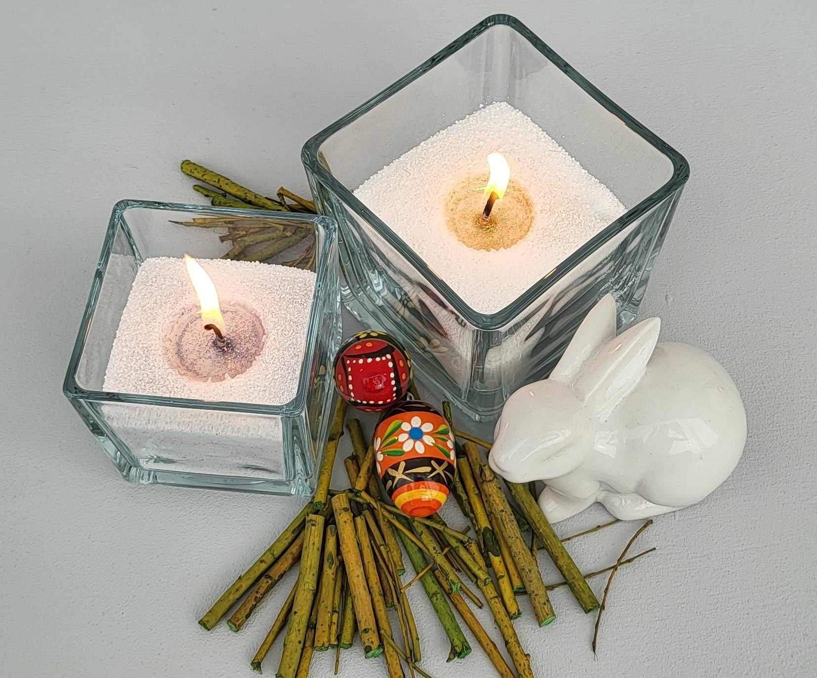 Kerzensand ins weiß - veredelt mit Silber oder Gold Schimmer