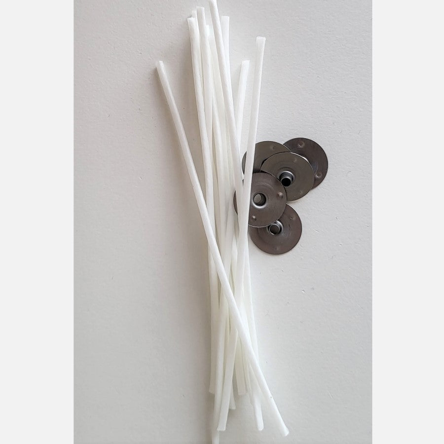 5 Dochte mit extra Fuß für Kerzengläser mit 4-6 cm Durchmesser