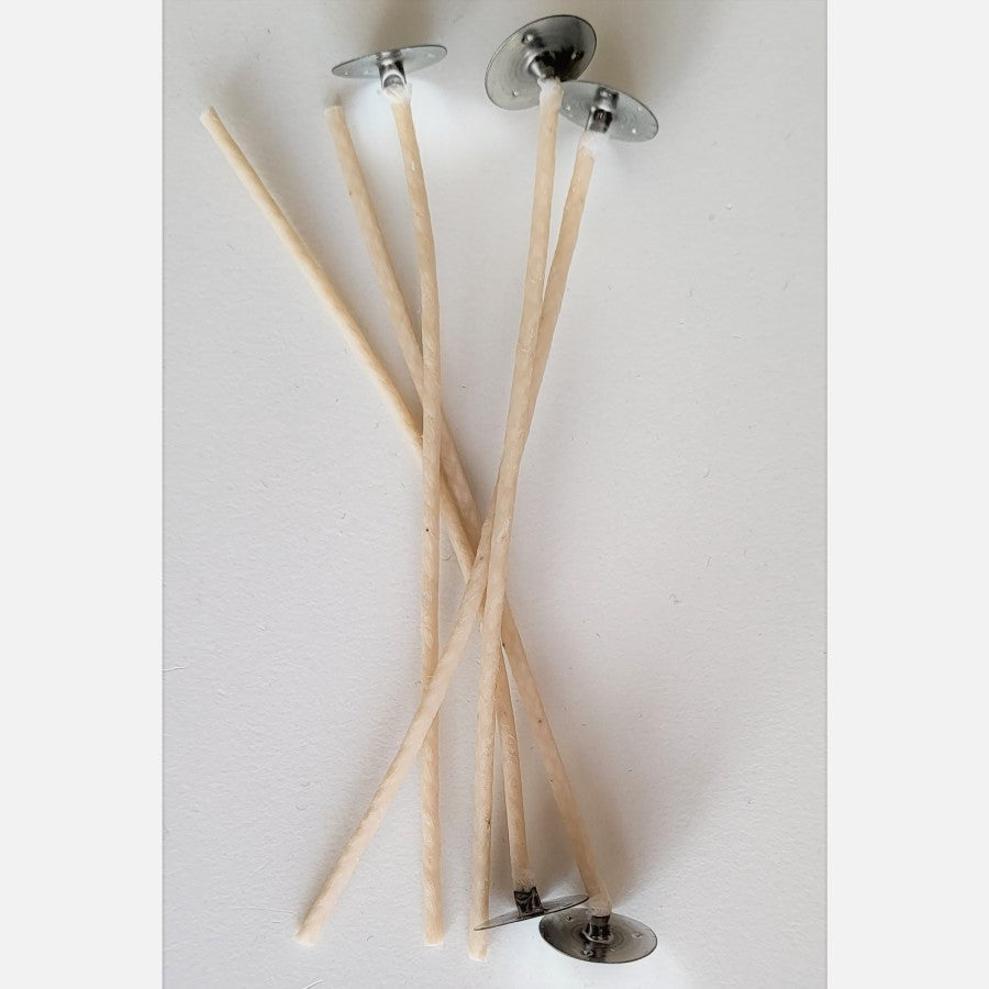 Dochte 5 Stk mit Fuß für Kerzengläser mit 6-8 cm Durchmesser