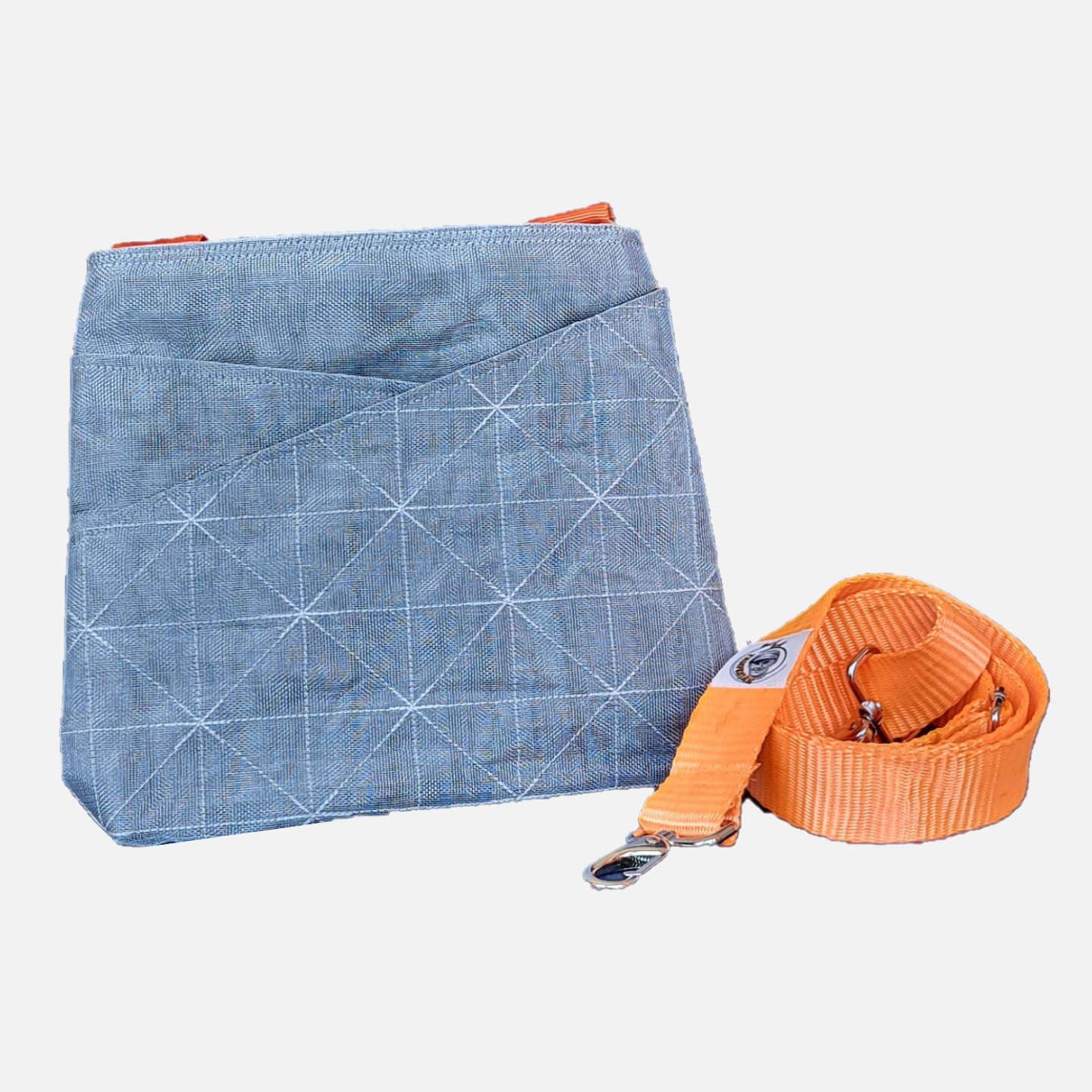 Handtasche silber - orange von Beadbags