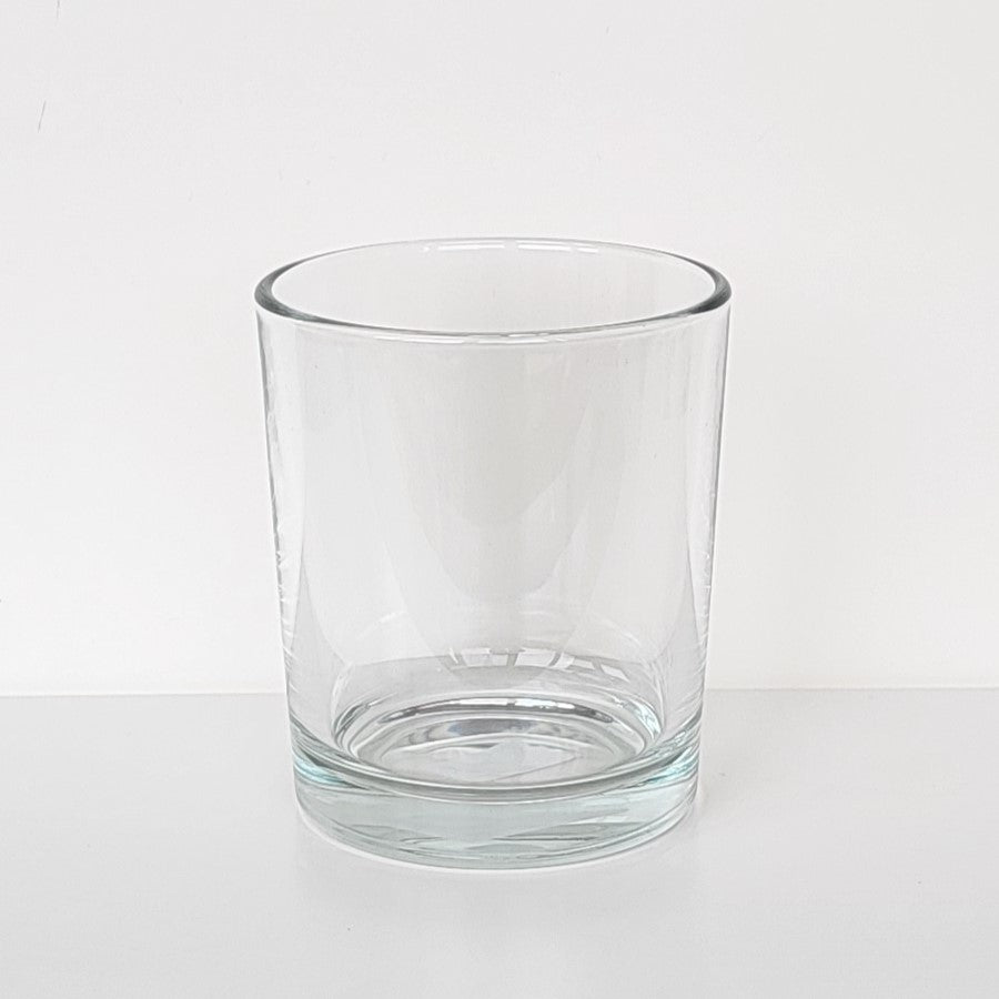 Kerzenglas klar - rund - leicht konisch - Höhe 11 cm - Wände 3 mm stark