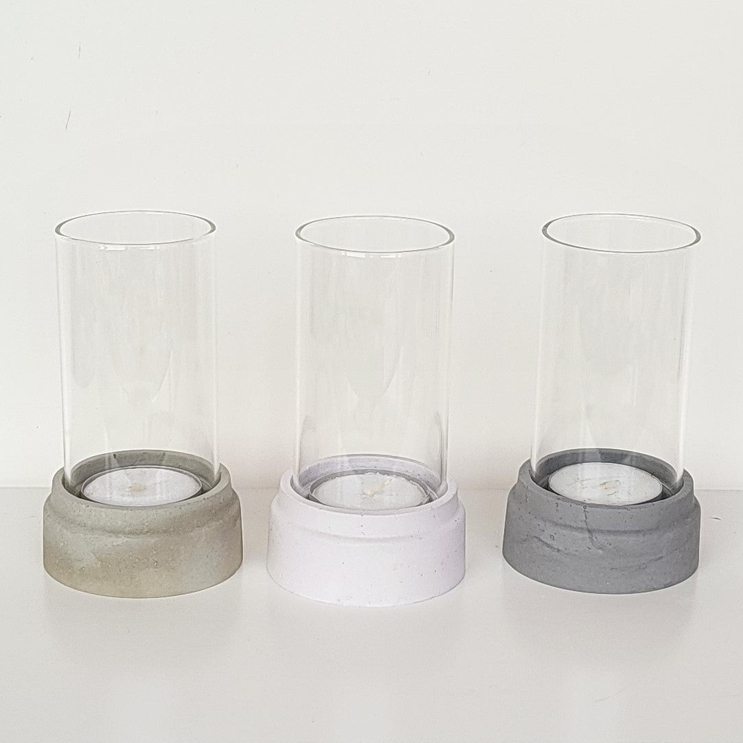 Mini Windlicht mit Glas - verschiedene Farben