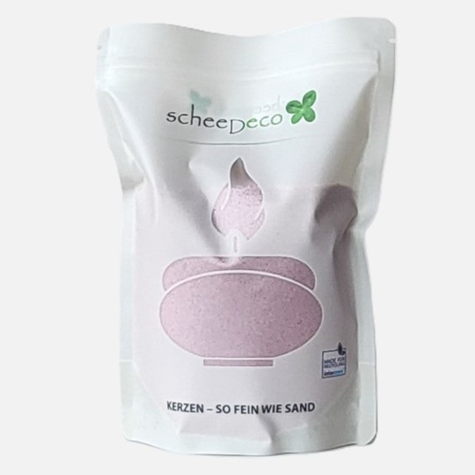 Lila-flieder Kerze als feiner sand, gebrauchsfertig 400 g inkl. 5 Dochte
