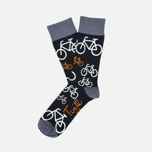 Socken, schwarz mit Fahrradmotiv G 41-46