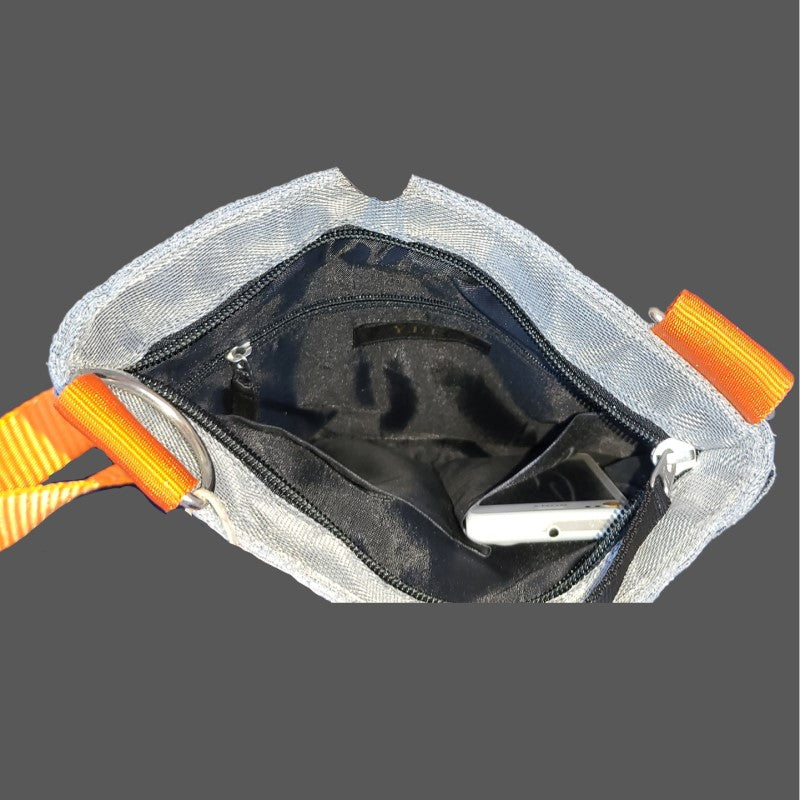 Handtasche silber - orange von Beadbags