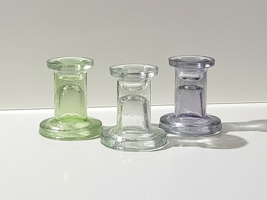 Kerzen - und Teelichthalter aus Glas Höhe 8 cm - beidseitig verwendbar