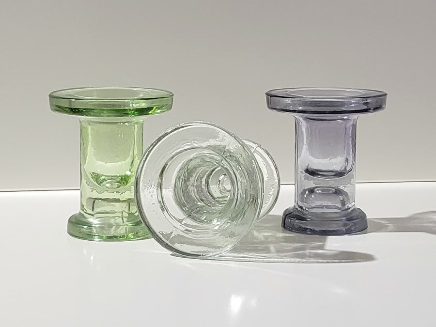 Teelichthalter Glas in 3 Farben