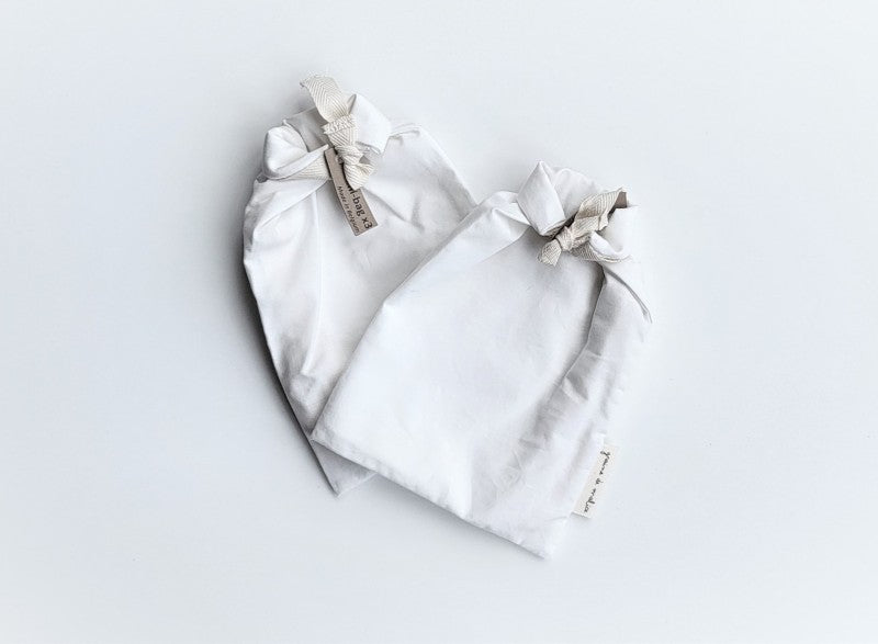 Snack Bag oder mittlere Brottasche aus weißer Baumwolle